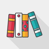 bookshelf flat icon with long shadow eps10 N8