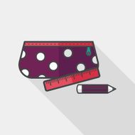 pencil box flat icon with long shadow eps10 N9