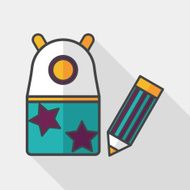 Pencil sharpener flat icon with long shadow eps10 N5