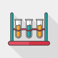 test tube flat icon with long shadow N14