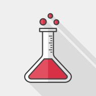 test tube flat icon with long shadow eps10 N2