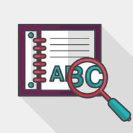 search Dictionary book flat icon with long shadow eps10 N5