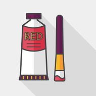 paint brush flat icon with long shadow eps 10