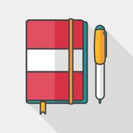 notebook flat icon with long shadow eps10 N14