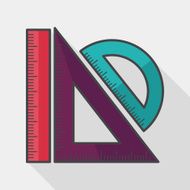 Ruler flat icon with long shadow eps10 N6