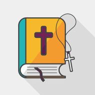 bible flat icon with long shadow eps10 N5