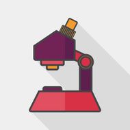 microscope flat icon with long shadow N5