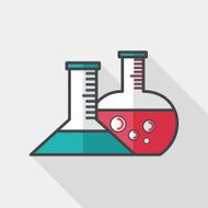 test tube flat icon with long shadow N15