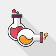 test tube flat icon with long shadow eps10 N3
