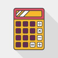 calculator flat icon with long shadow eps10 N13