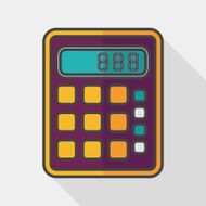 calculator flat icon with long shadow eps10 N14