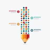 Modern Design pencil dot Minimal style infographic template