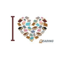 I love to read Symbol heart of book reading