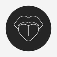 tongue line icon