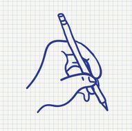 Vector stylized writing hand N2
