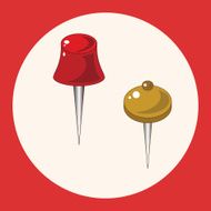 stationary pushpin theme elements vector eps