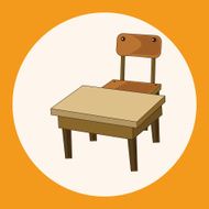 classroom desk and chair theme elements vector eps