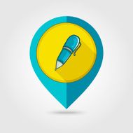 Pen flat mapping pin icon