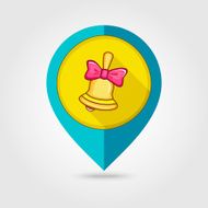 Bell flat mapping pin icon