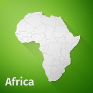 Africa Map on Green Background