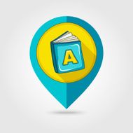 Book flat mapping pin icon