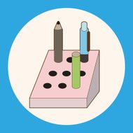 stationary pen holder theme elements vector eps