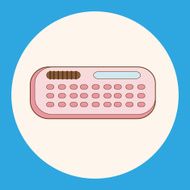 stationary calculator theme elements vector eps