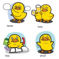 Duck Cartoon Vector Set 3 N2