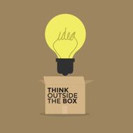 Light bulb thinking outside the box N2
