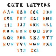 Funny alphabet letters Hand drawn fonts