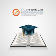 Book with a cap art sign