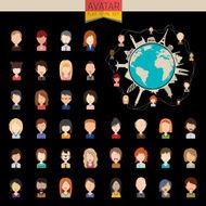 Avatar set people icons and vector logos
