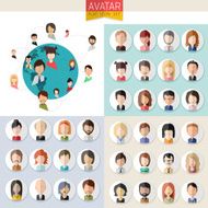 Avatar set people icons and vector logos N3