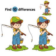 Find differences game (little boy fisher) N2