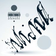 Vector black acrylic abstract spot brush painted design element