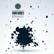 Vector monochrome brush painted ink blob eps8 smudge background