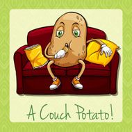 Couch potato idiom concept N2