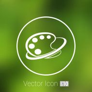 Paint brush with palette icon Flat design style