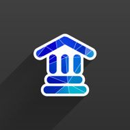 bank icon isolated vector symbol building N5