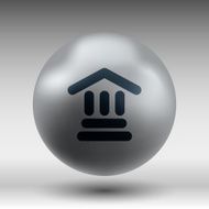 bank icon isolated vector symbol building N6