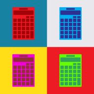 calculator icon isolated on colorful background illustration vector