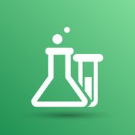 Chemical flask icon laboratory glass beaker lab vector