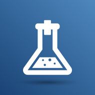 Chemical flask icon laboratory glass beaker lab vector N2