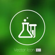 Chemical flask icon laboratory glass beaker lab vector N3