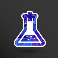 Chemical flask icon laboratory glass beaker lab vector N6