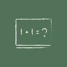 Maths example on the blackboard icon drawn in chalk
