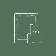Touch screen tablet icon drawn in chalk N5