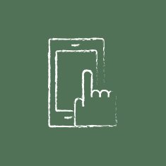 Mobile phone icon drawn in chalk