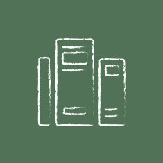 Books icon drawn in chalk
