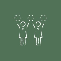 Cheerleaders icon drawn in chalk